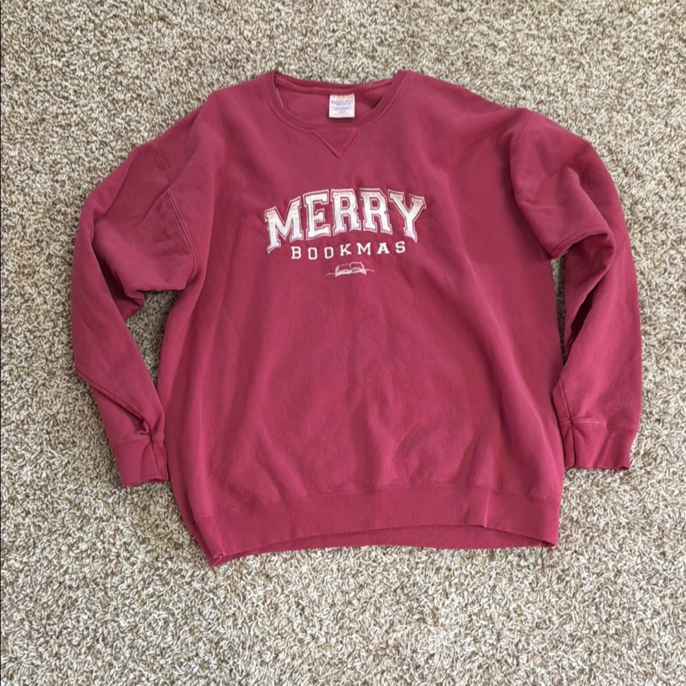 Merry Bookmas Embroidered Crew